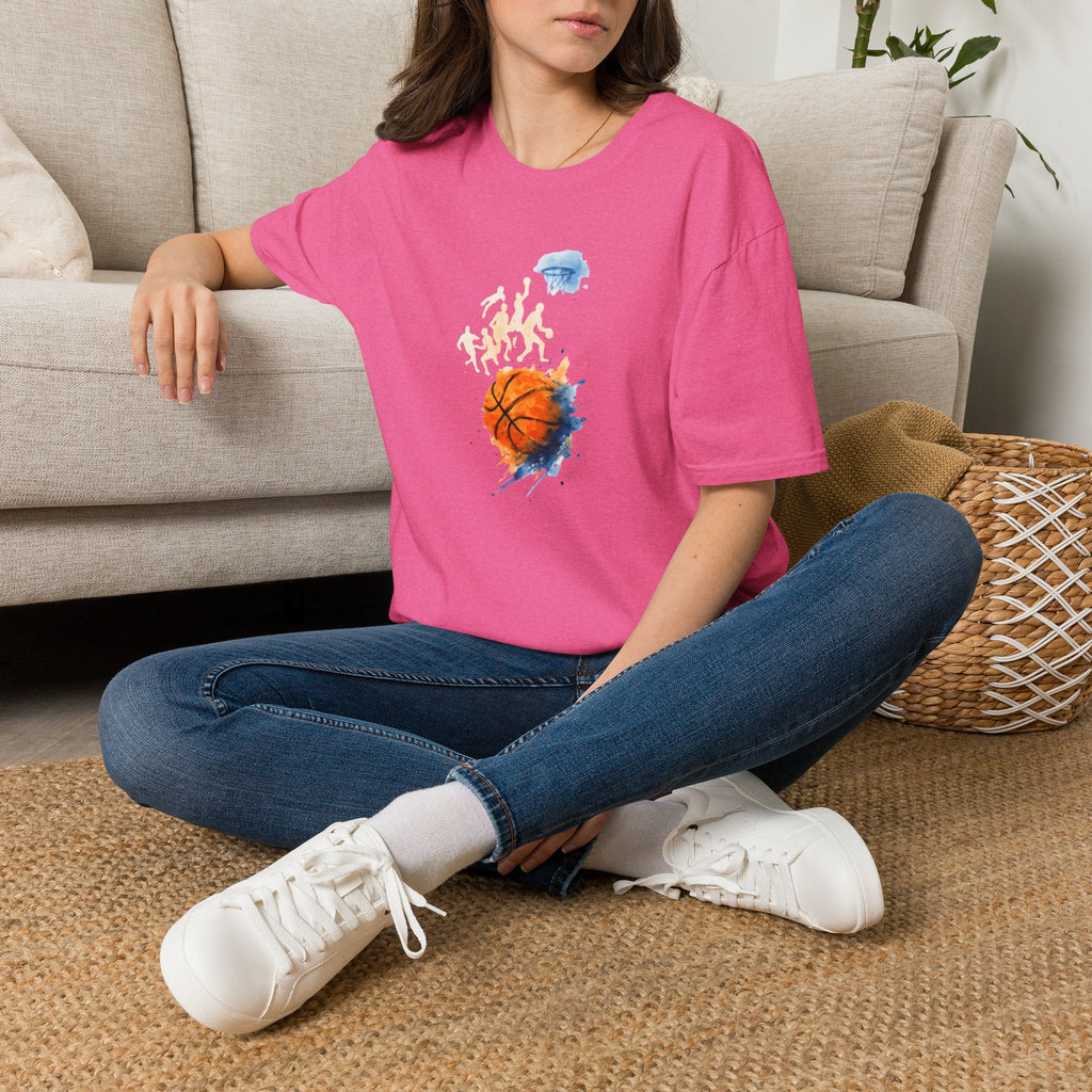 Watercolor basketball scene T-Shirt